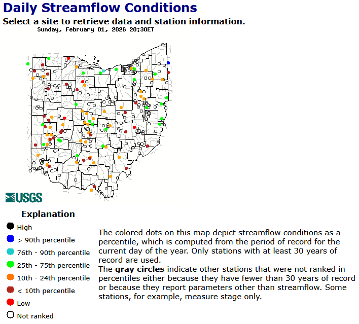 current ohio streamflow map